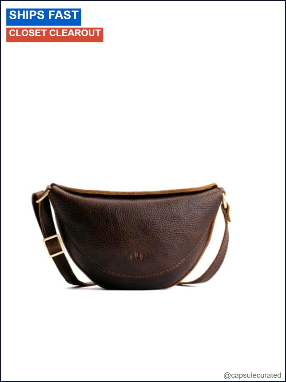 Full-Grain Leather Sling Bag Adjustable Crossbody